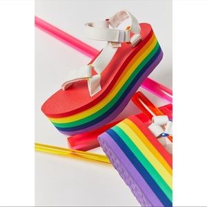 Teva rainbow pride platform sandals